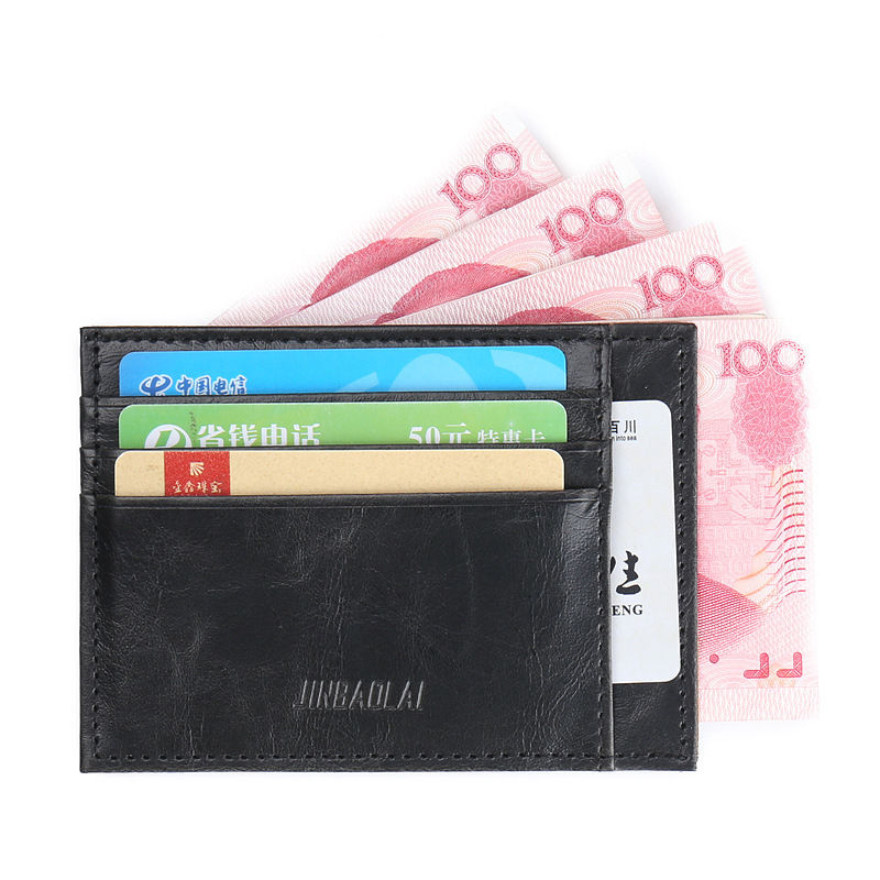 WALLET Minimalist synthetic leather wallet with 9 pockets - Black